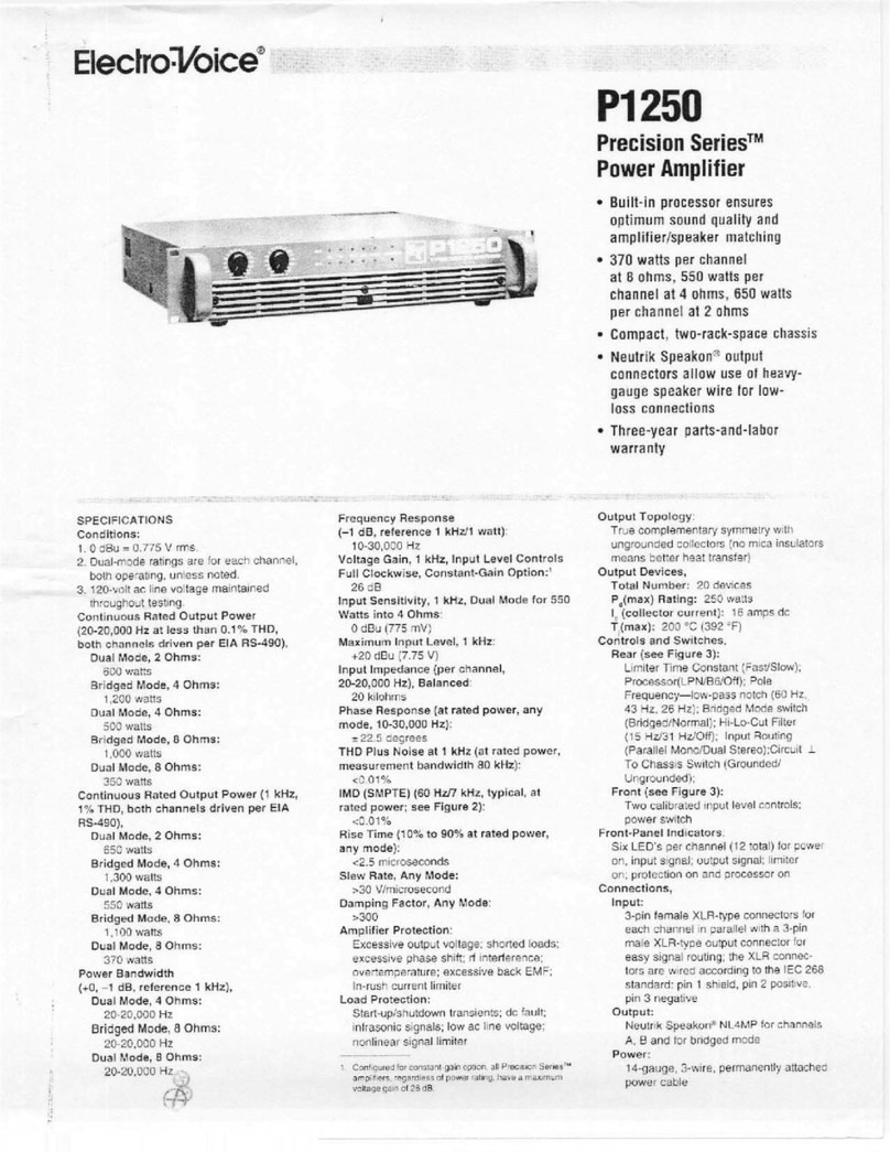 Electro-Voice Precision Series P1250 User manual