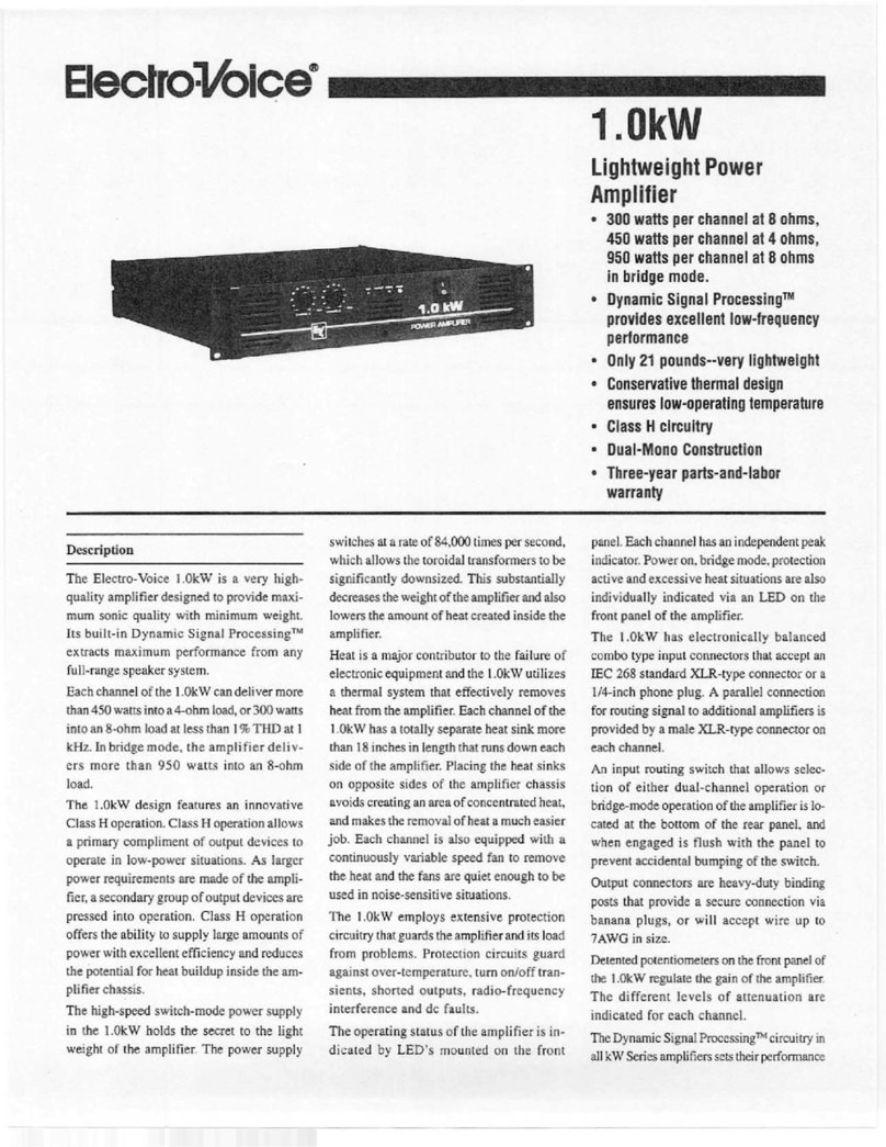 Electro-Voice 1.0kW Lightweight User manual