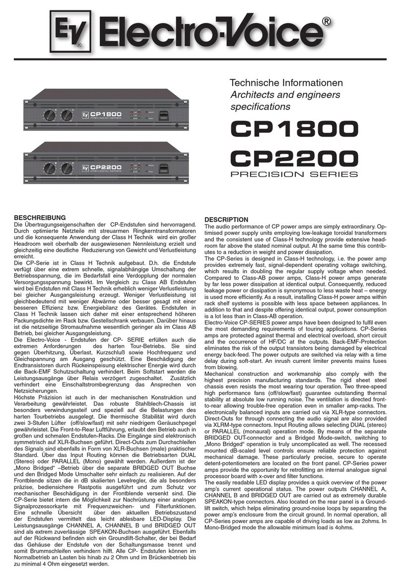 Electro-Voice CP-Series Power Amps CP1800 specification