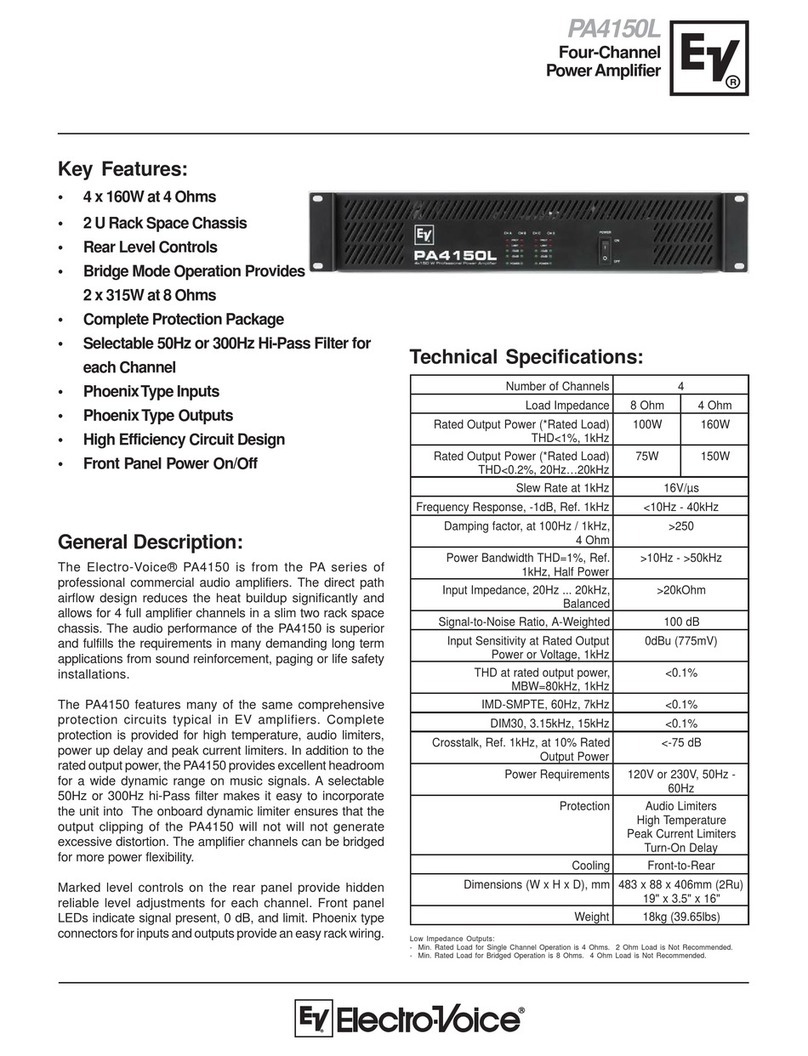 Electro-Voice PA4150L Specification sheet