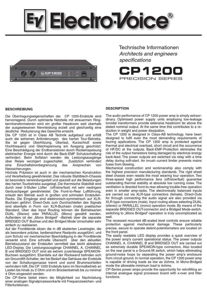 Electro-Voice Precision CP 1200 Specifications