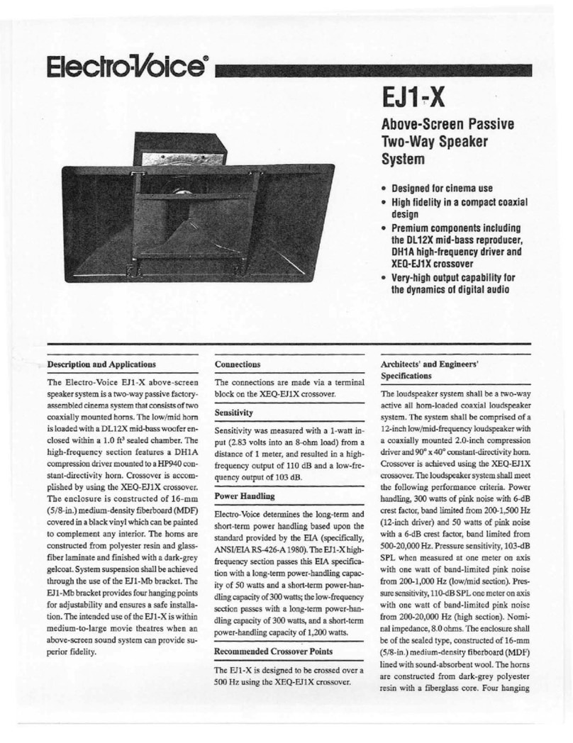 Electro-Voice EJ1-X User manual Electro-Voice EJ1-X User manual