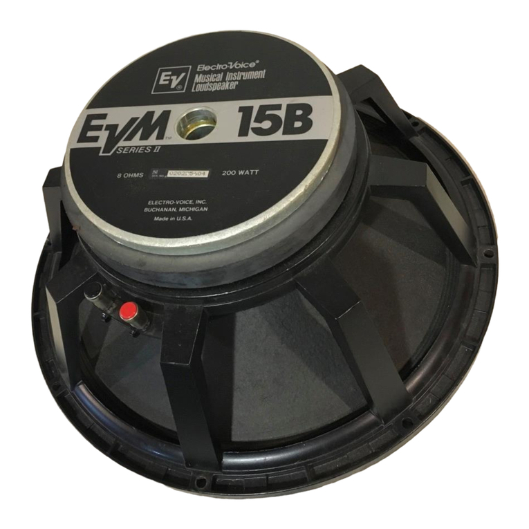 Electro-Voice EVM-15B Dimension Guide