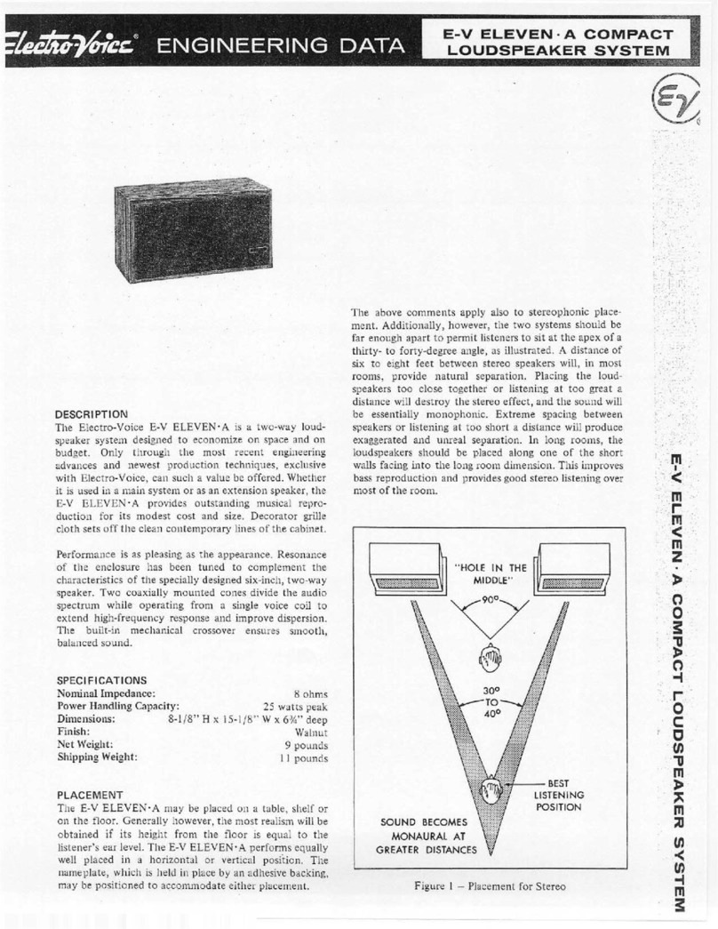 Electro-Voice E-V ELEVEN A Dimension Guide