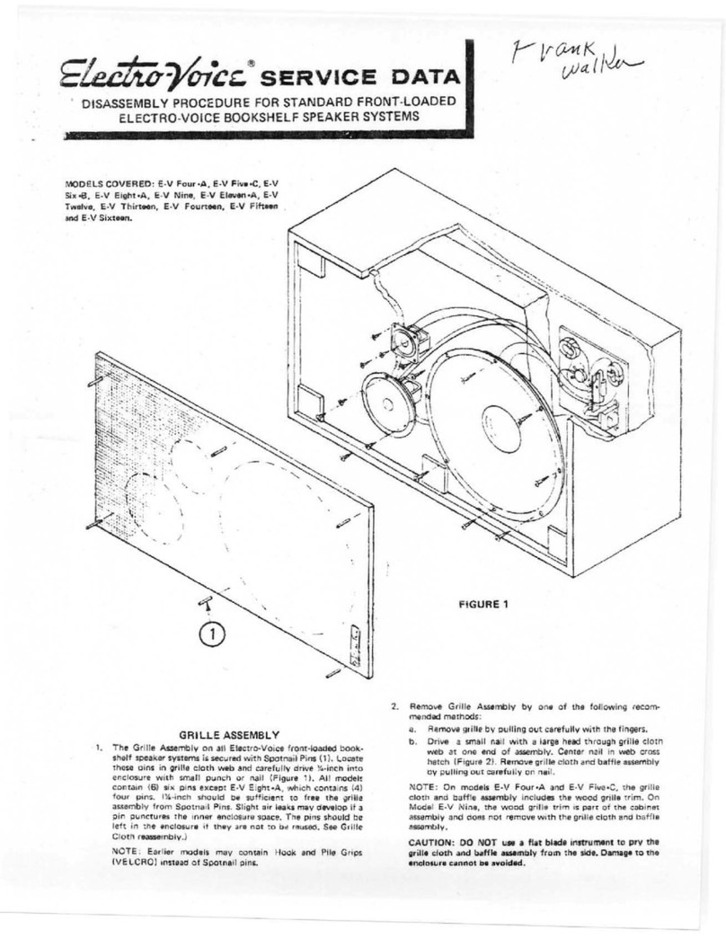 Electro-Voice E-V Eight-A Service data