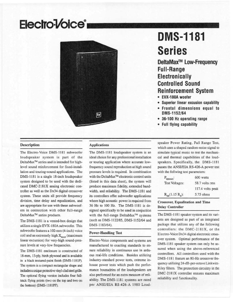 Electro-Voice DeltaMax DMS-1181 Series User manual