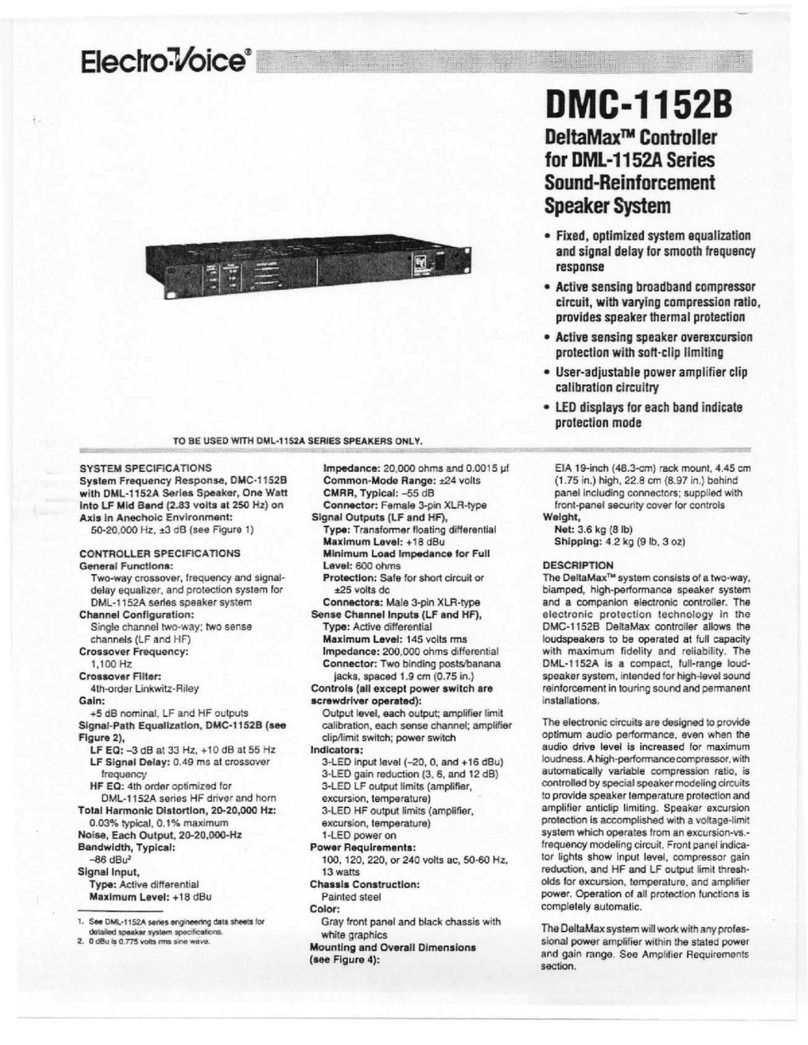 Electro-Voice DeltaMax DMC-1152B Specification sheet