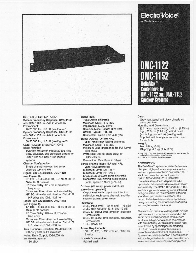 Electro-Voice DeltaMax DMC-1122 Specification sheet Electro-Voice DeltaMax DMC-1122 Specification sheet