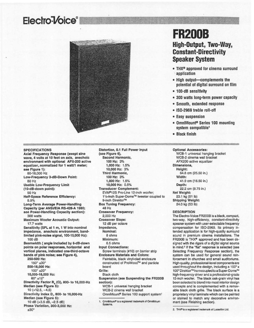Electro-Voice FR200B Specification sheet
