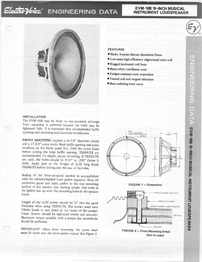 Electro-Voice EVM-18B Dimension Guide
