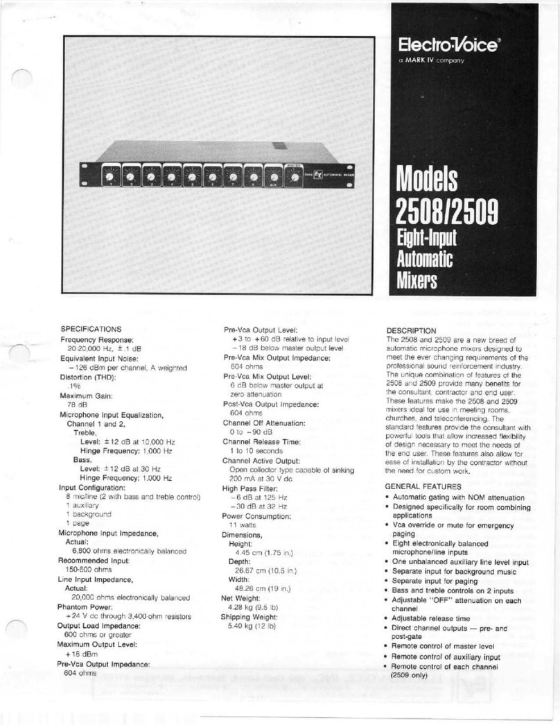 Electro-Voice 2508 Specification sheet
