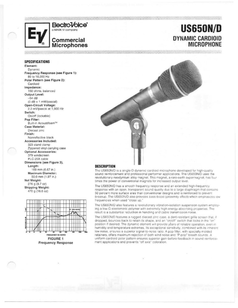 Electro-Voice US650N/D Specification sheet