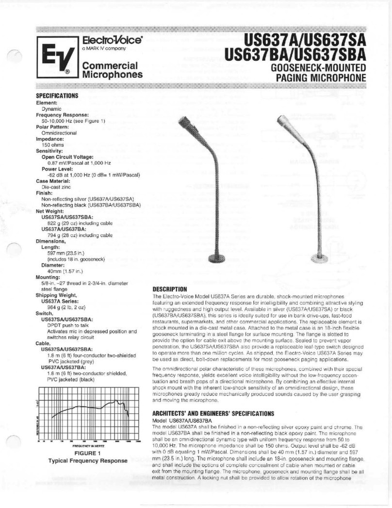 Electro-Voice US637A Specification sheet