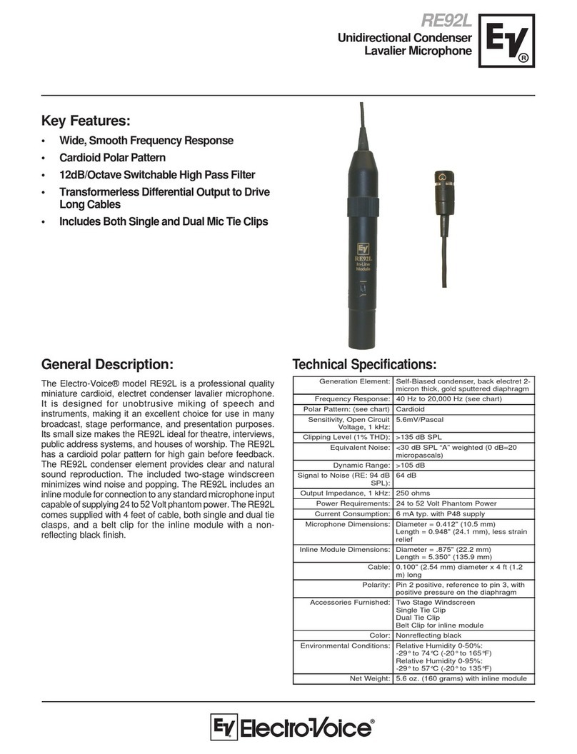 Electro-Voice RE92L Technical specifications