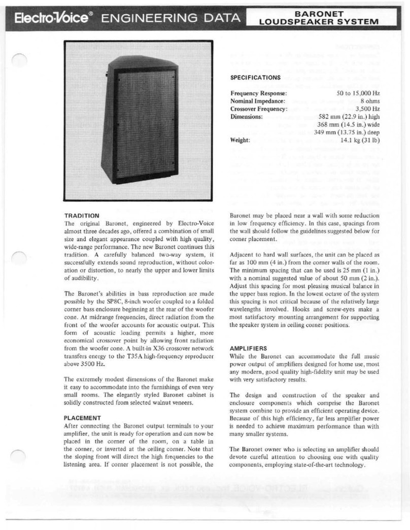 Electro-Voice Baronet Dimension Guide
