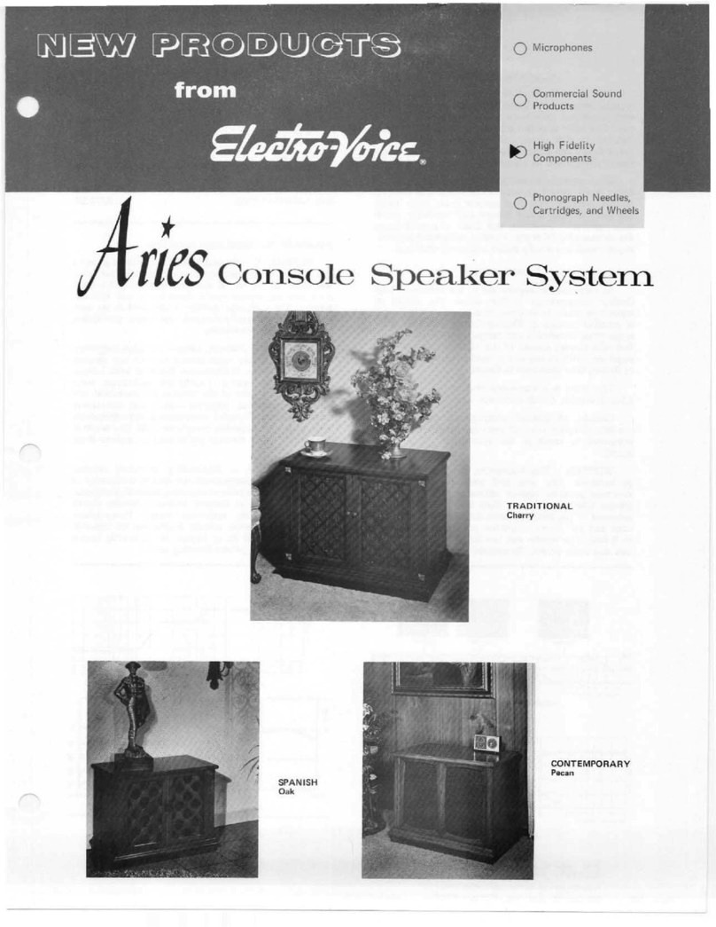 Electro-Voice Aries Console Speaker System User manual