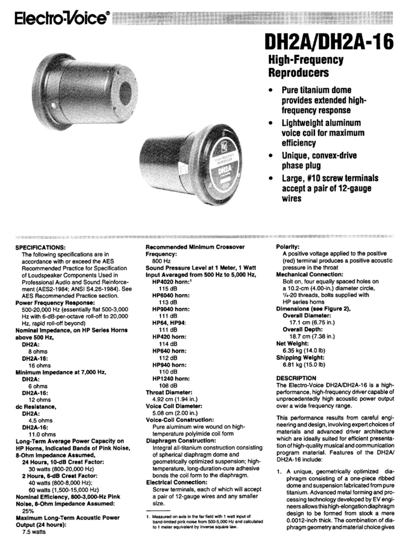 Electro-Voice DH2A user manual