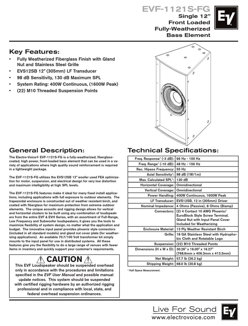 Electro-Voice EVF-1121S-FG User manual