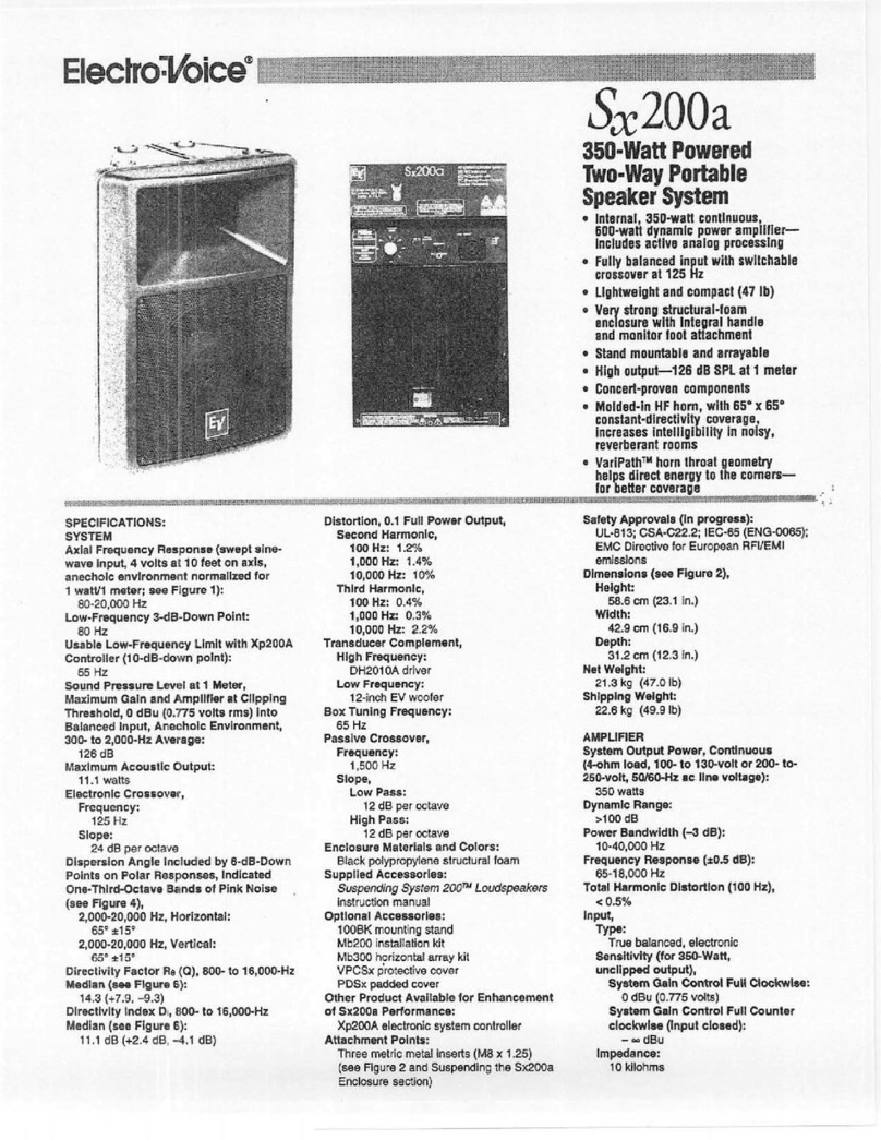 Electro-Voice Sx200a Brochure & specs