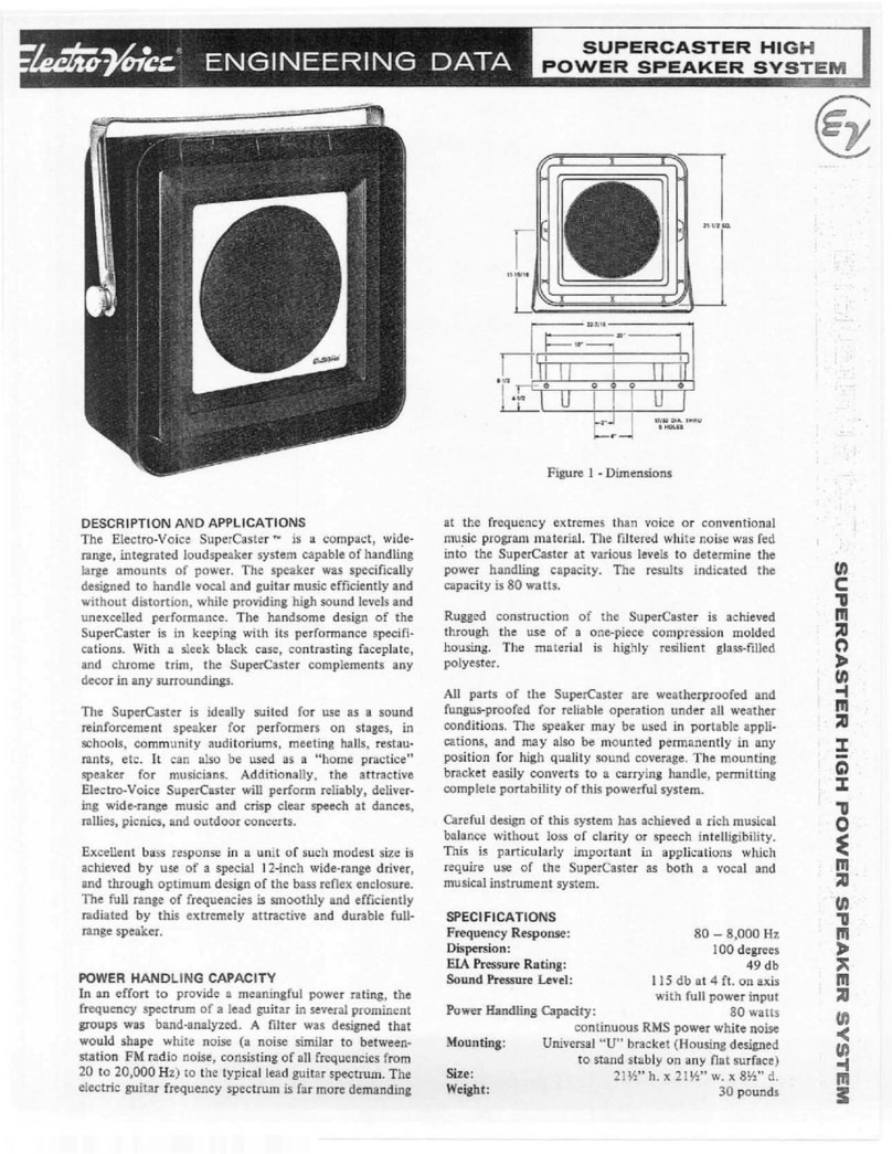 Electro-Voice Supercaster Supercaster High Power Speaker... engineering data Electro-Voice Supercaster Supercaster High Power Speaker... engineering data