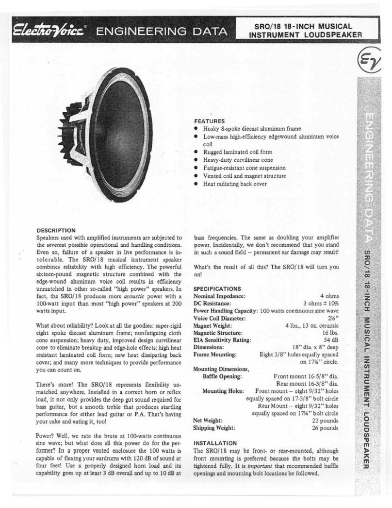 Electro-Voice SRO/18 engineering data