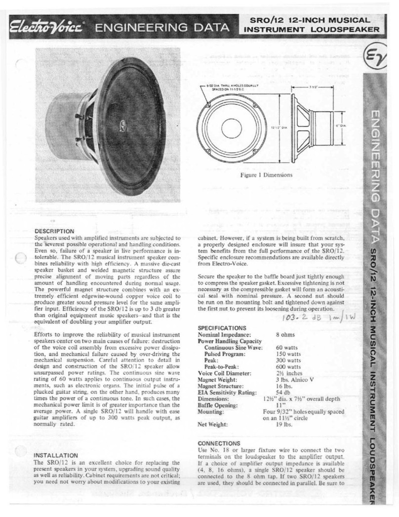 Electro-Voice SRO/12 engineering data