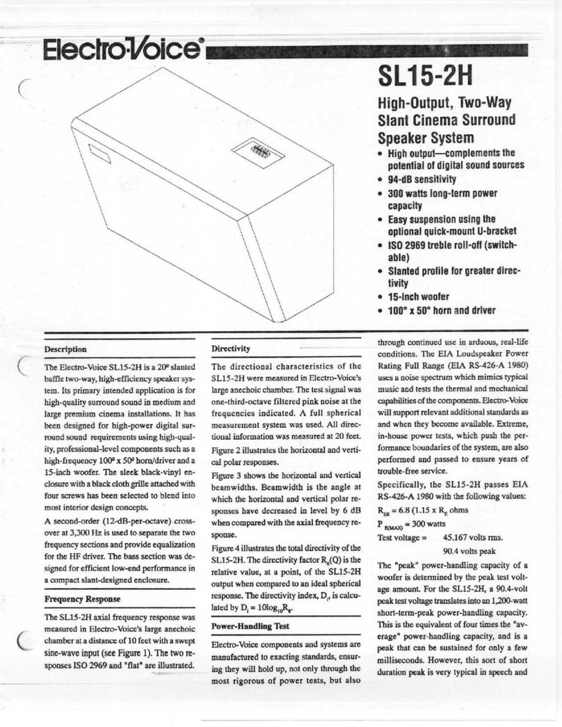 Electro-Voice SL 15-2H User manual
