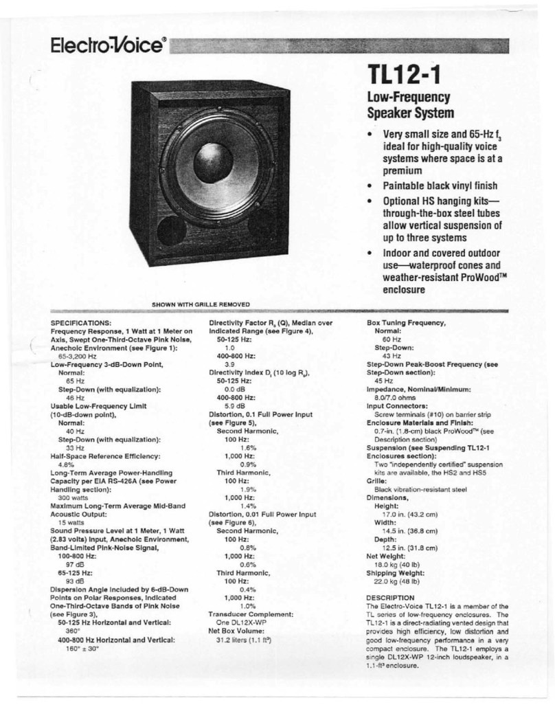 Electro-Voice TL12-1 User manual Electro-Voice TL12-1 User manual