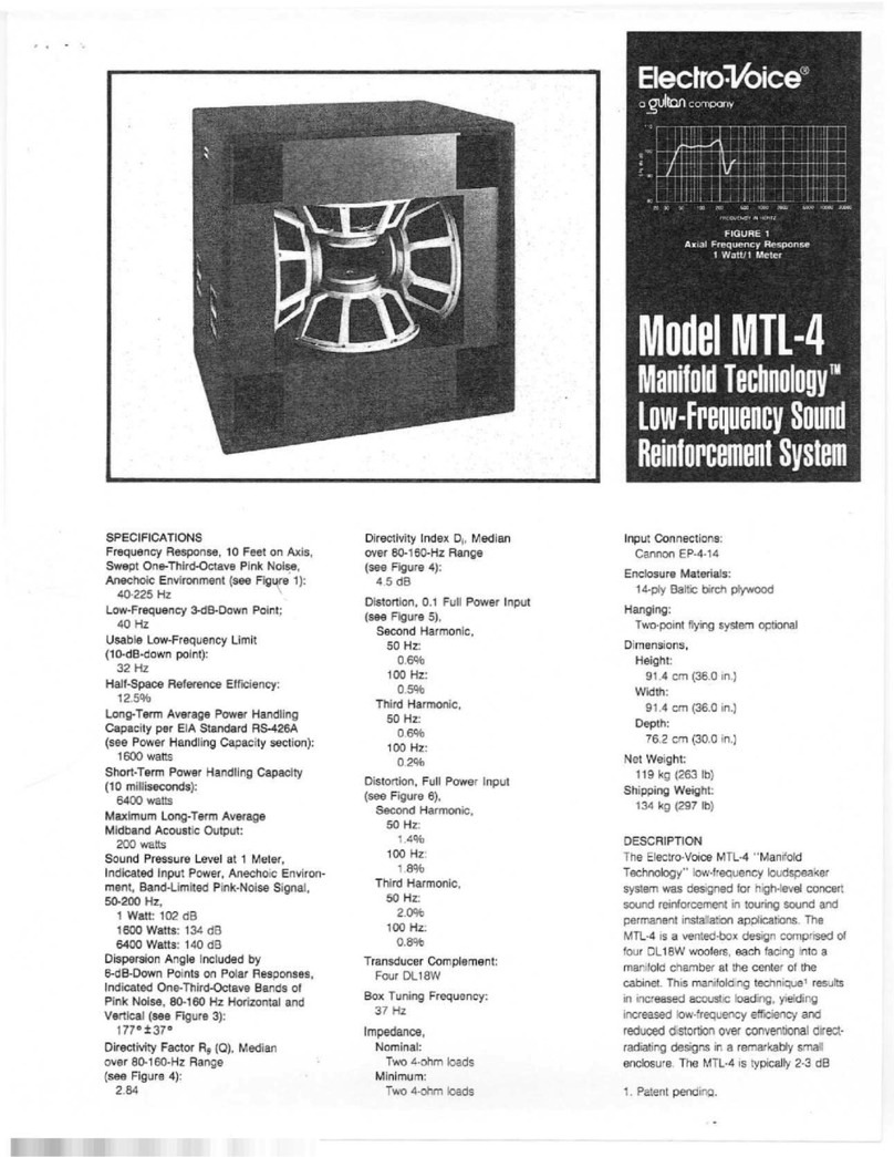 Electro-Voice MTL-4 Specification sheet