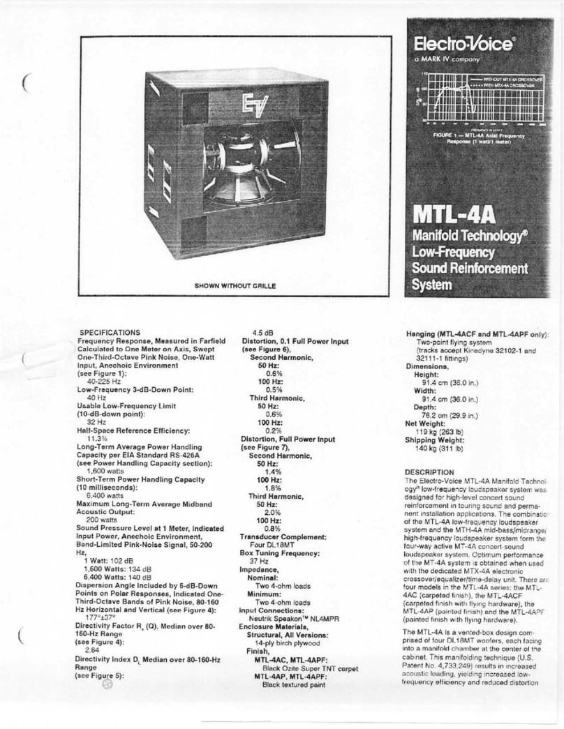 Electro-Voice MTL-4A Specification sheet