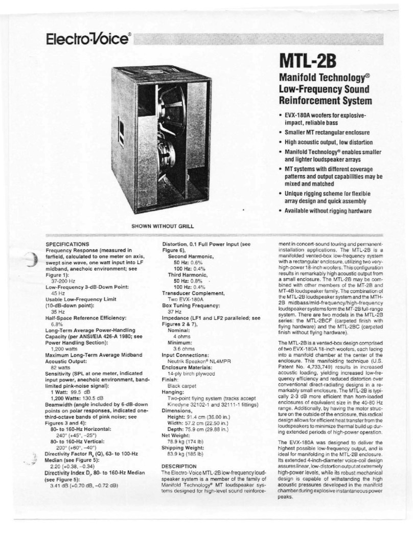 Electro-Voice MTL-2B Specification sheet
