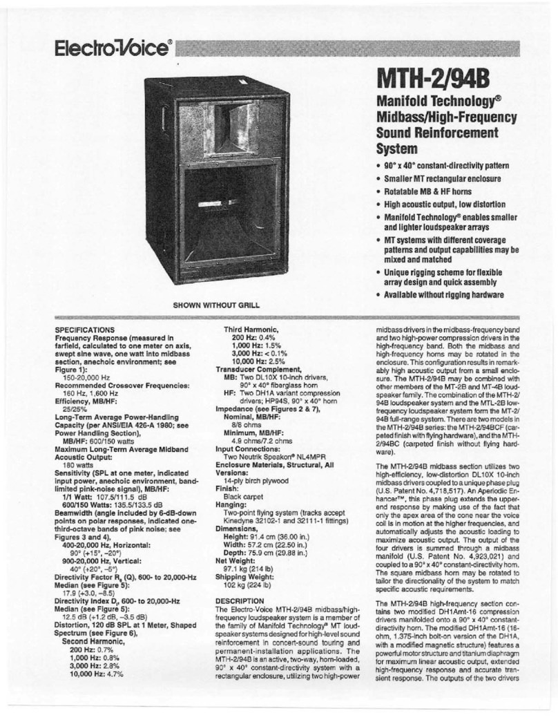 Electro-Voice MTH-2/94B Specification sheet