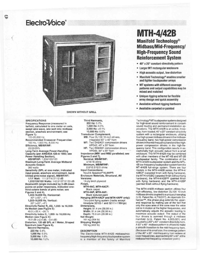 Electro-Voice MTH-4/42B Specification sheet