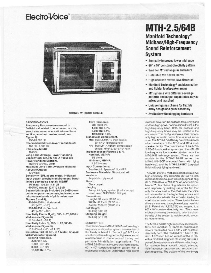Electro-Voice MTH-2.5/64B User manual