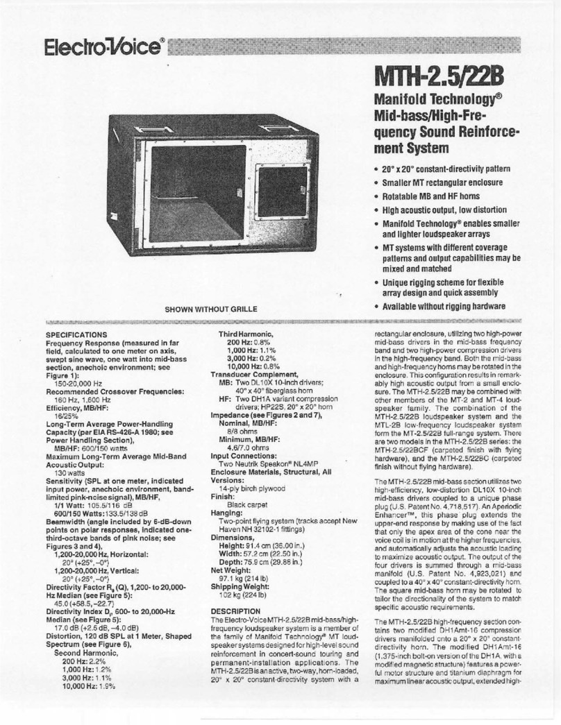 Electro-Voice MTH-2.5/22B User manual