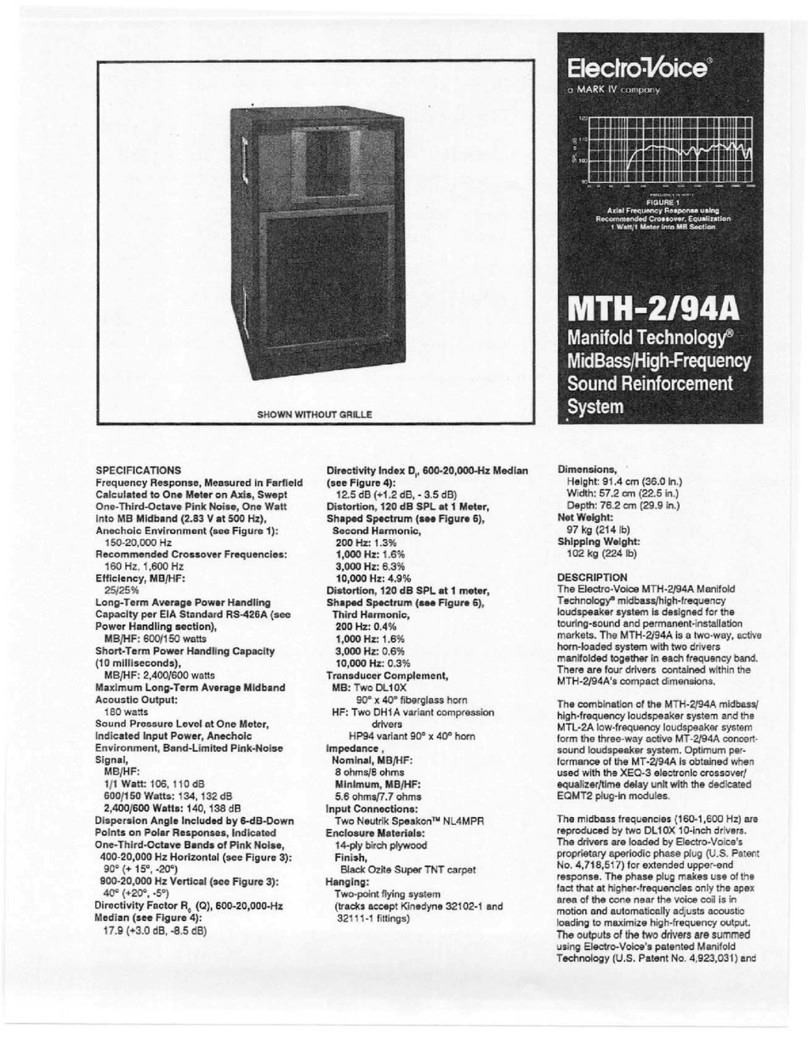 Electro-Voice Manifold Technology MTH-2/94A datasheet