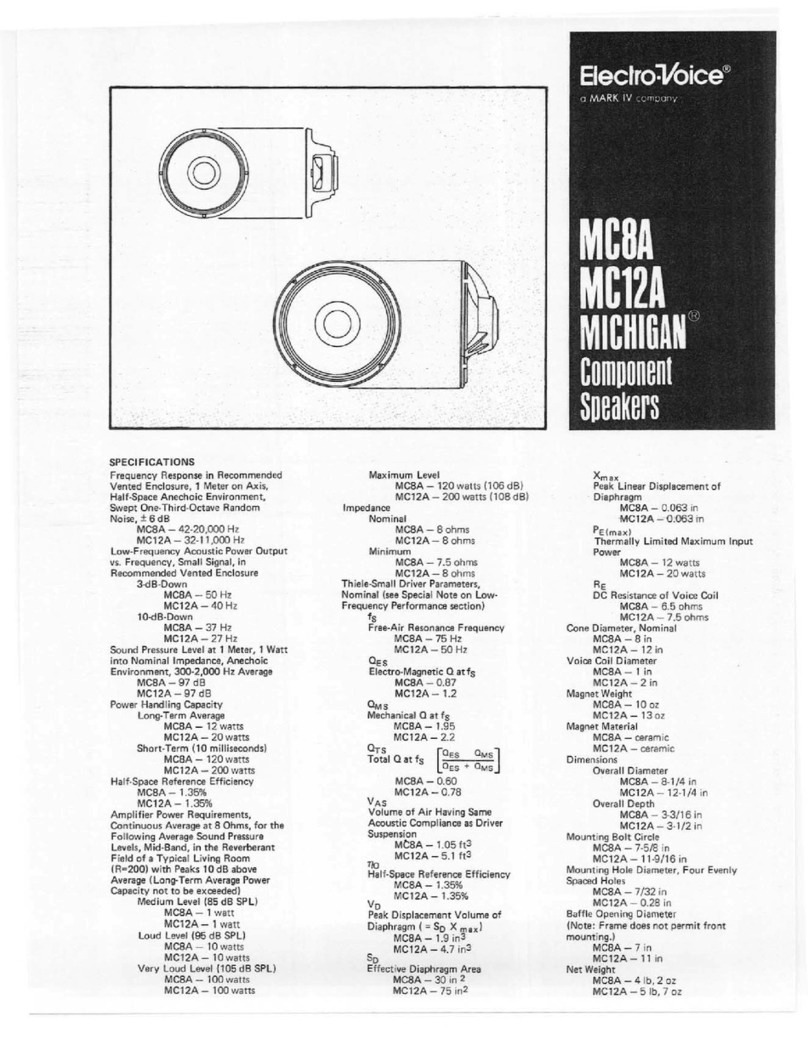 Electro-Voice Michigan MC12A User manual Electro-Voice Michigan MC12A User manual