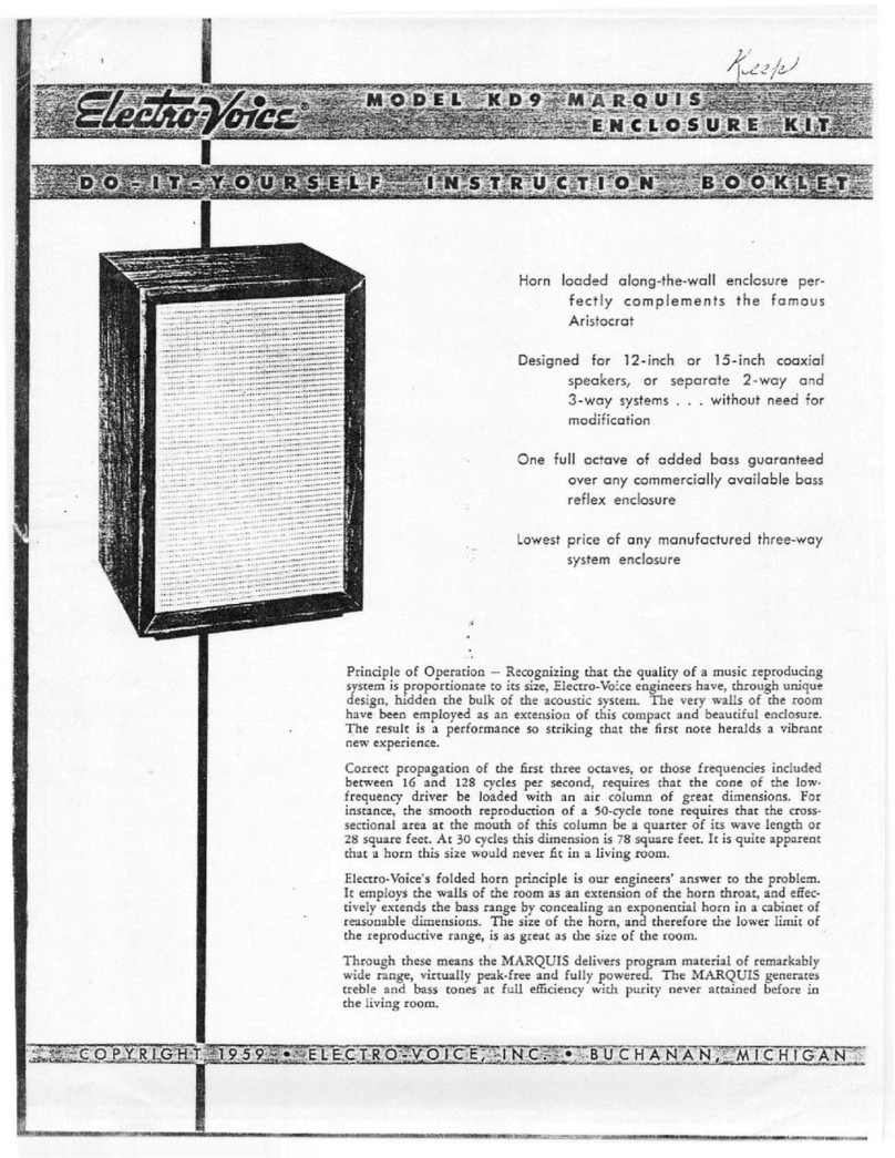 Electro-Voice Marquis KD9 Instruction booklet Electro-Voice Marquis KD9 Instruction booklet