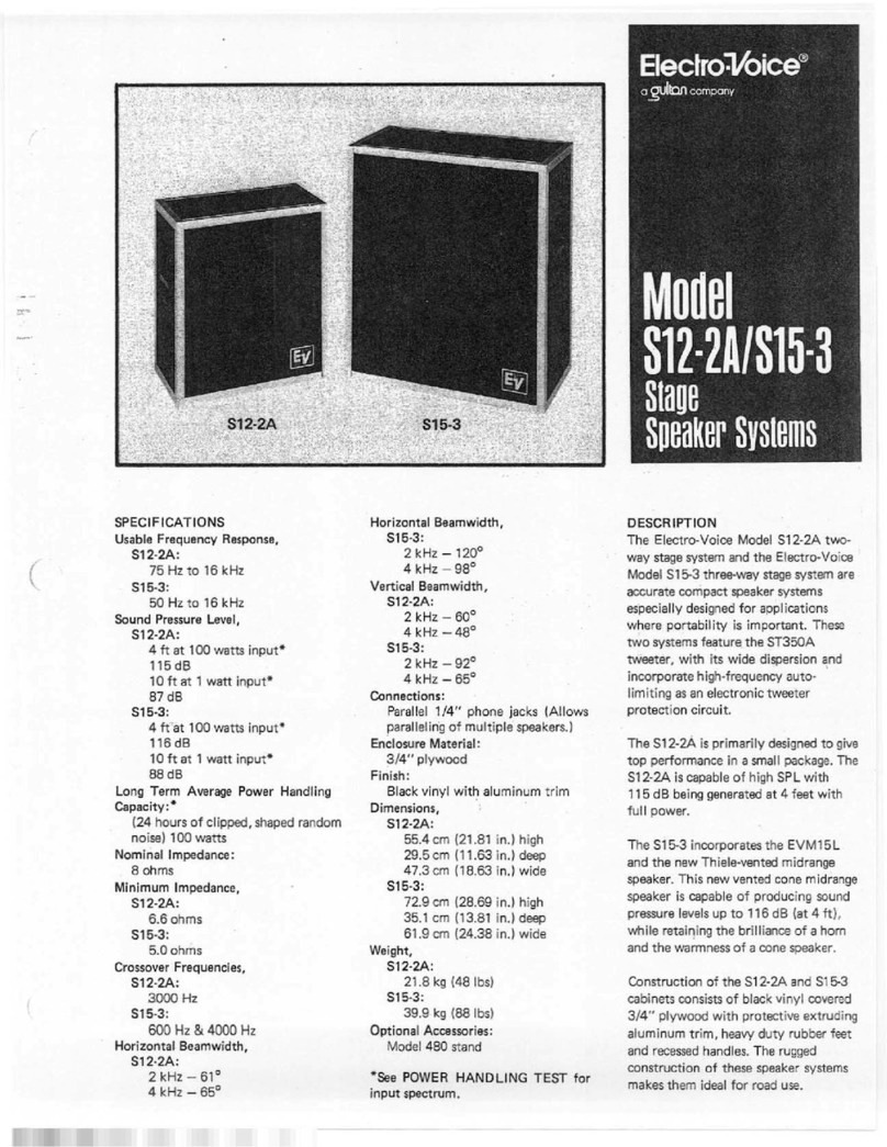 Electro-Voice S12-2A User manual Electro-Voice S12-2A User manual