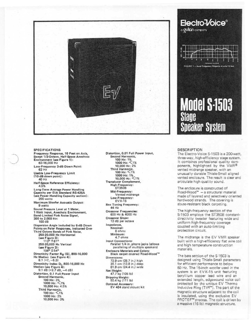 Electro-Voice S-1503 Specification sheet