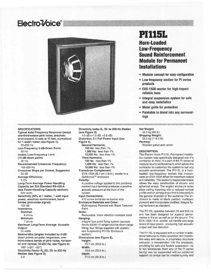 Electro-Voice PI115L Specification sheet