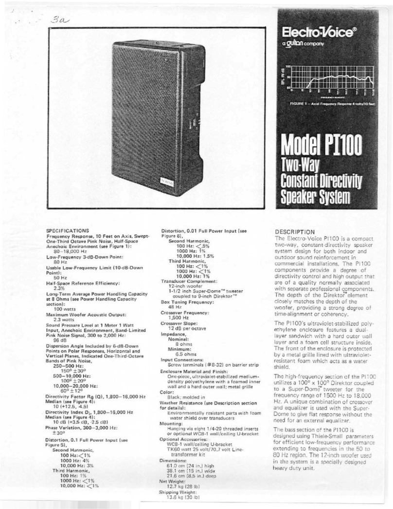 Electro-Voice PI100 datasheet