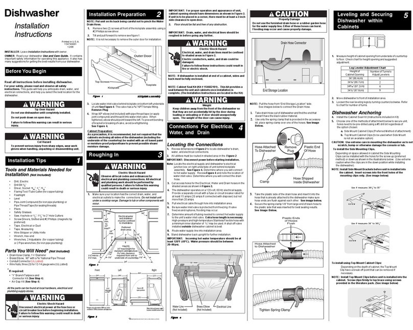 Electrolux EDW7505HPS - Semi-Integrated Dishwasher With 5 Wash... User manual