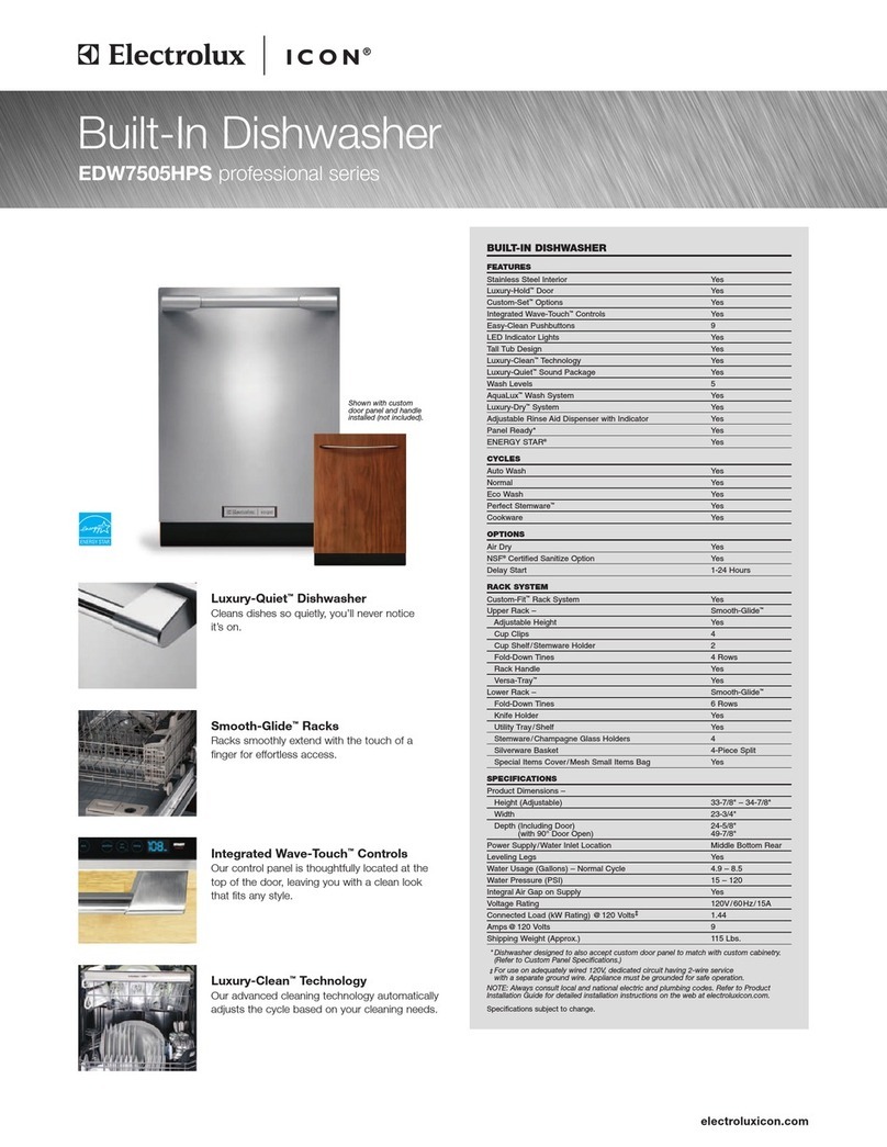 Electrolux EDW7505HPS - Semi-Integrated Dishwasher With 5 Wash... Brochure & specs Electrolux EDW7505HPS - Semi-Integrated Dishwasher With 5 Wash... Brochure & specs