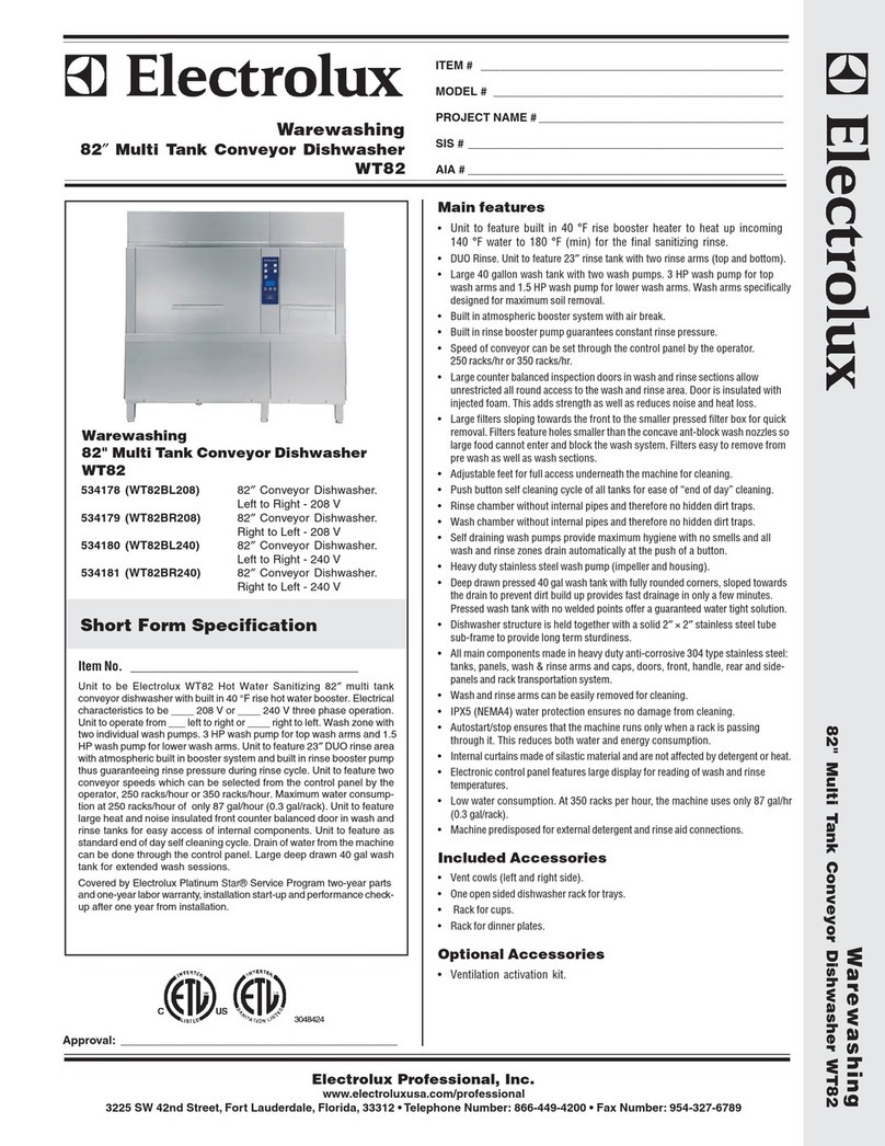 Electrolux 534178 Specification sheet