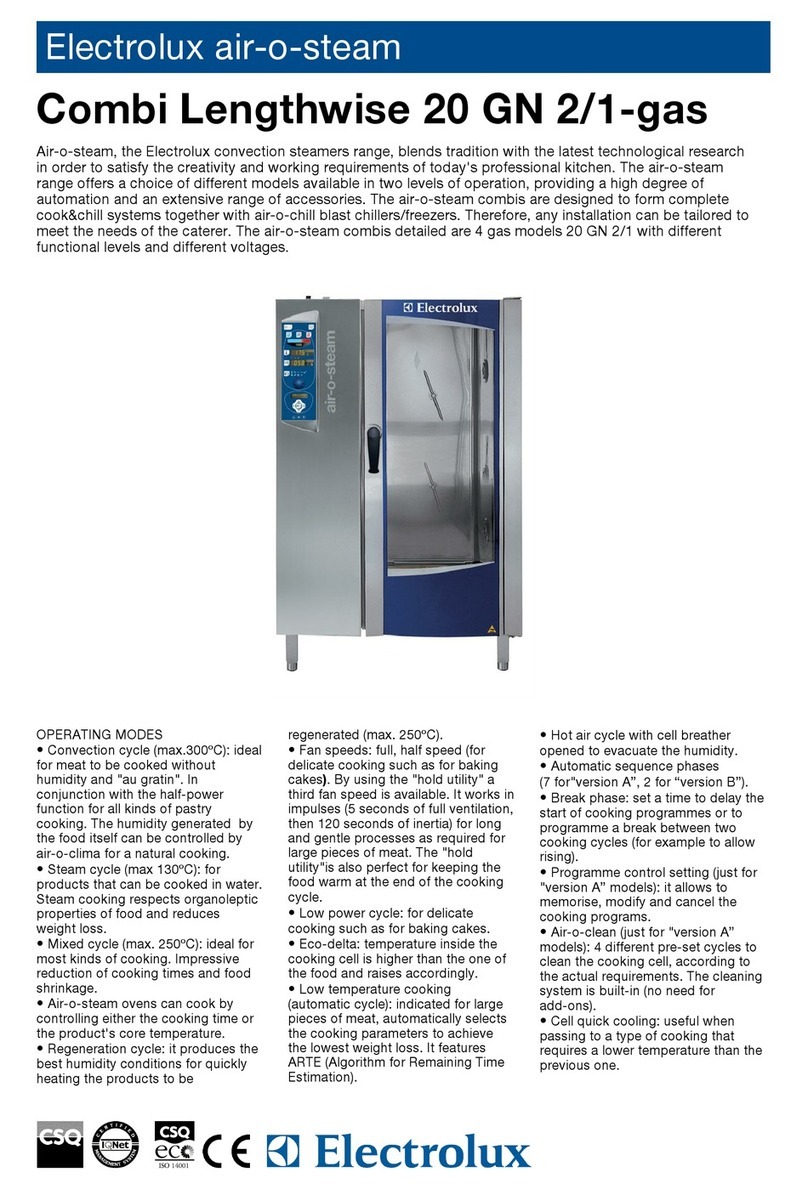 Electrolux COMBI LENGTHWISE 20 GN 2/1 -GAS User manual