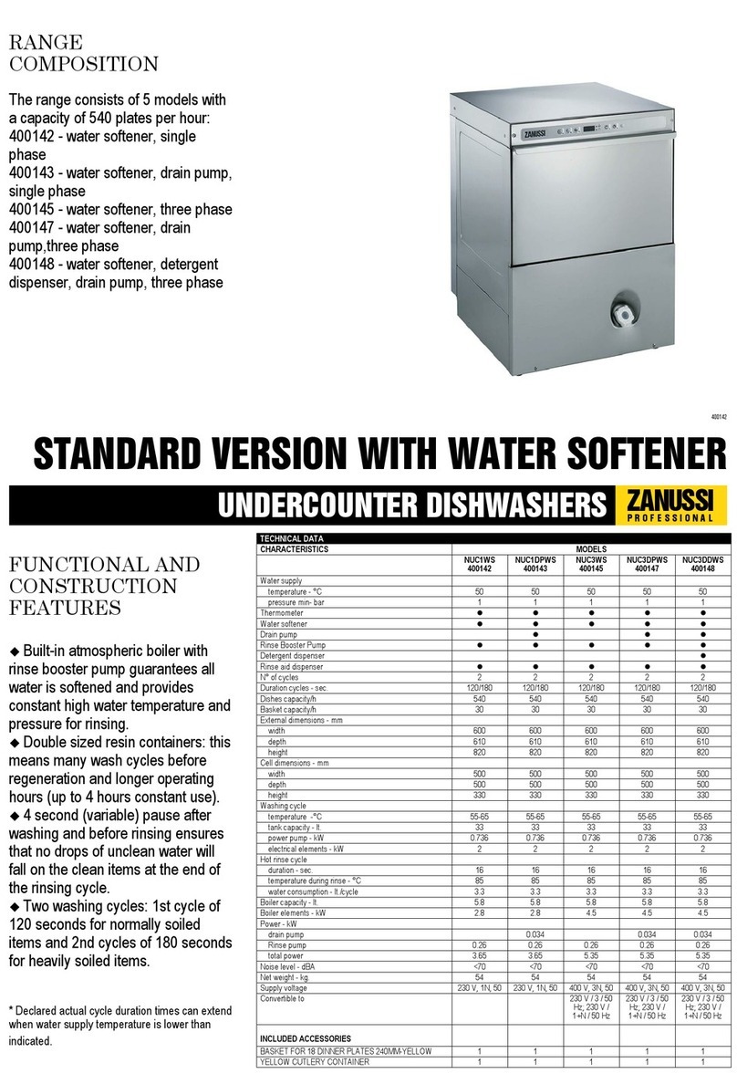 Electrolux Zanussi Professional NUC1WS Specification sheet