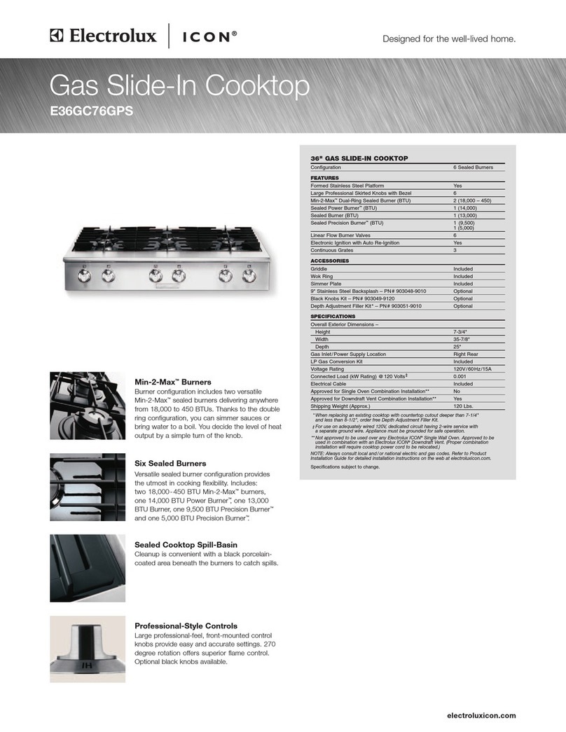 Electrolux E36EC75DSS Specification sheet