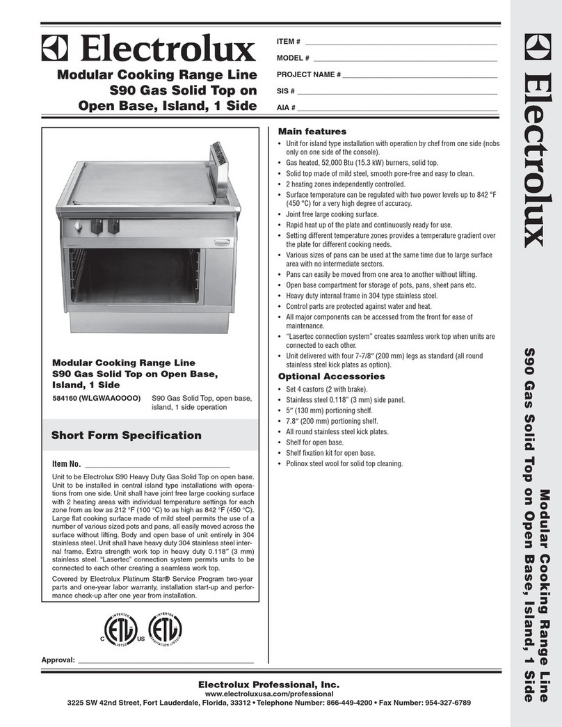 Electrolux WLGWAAOOOO Specification sheet