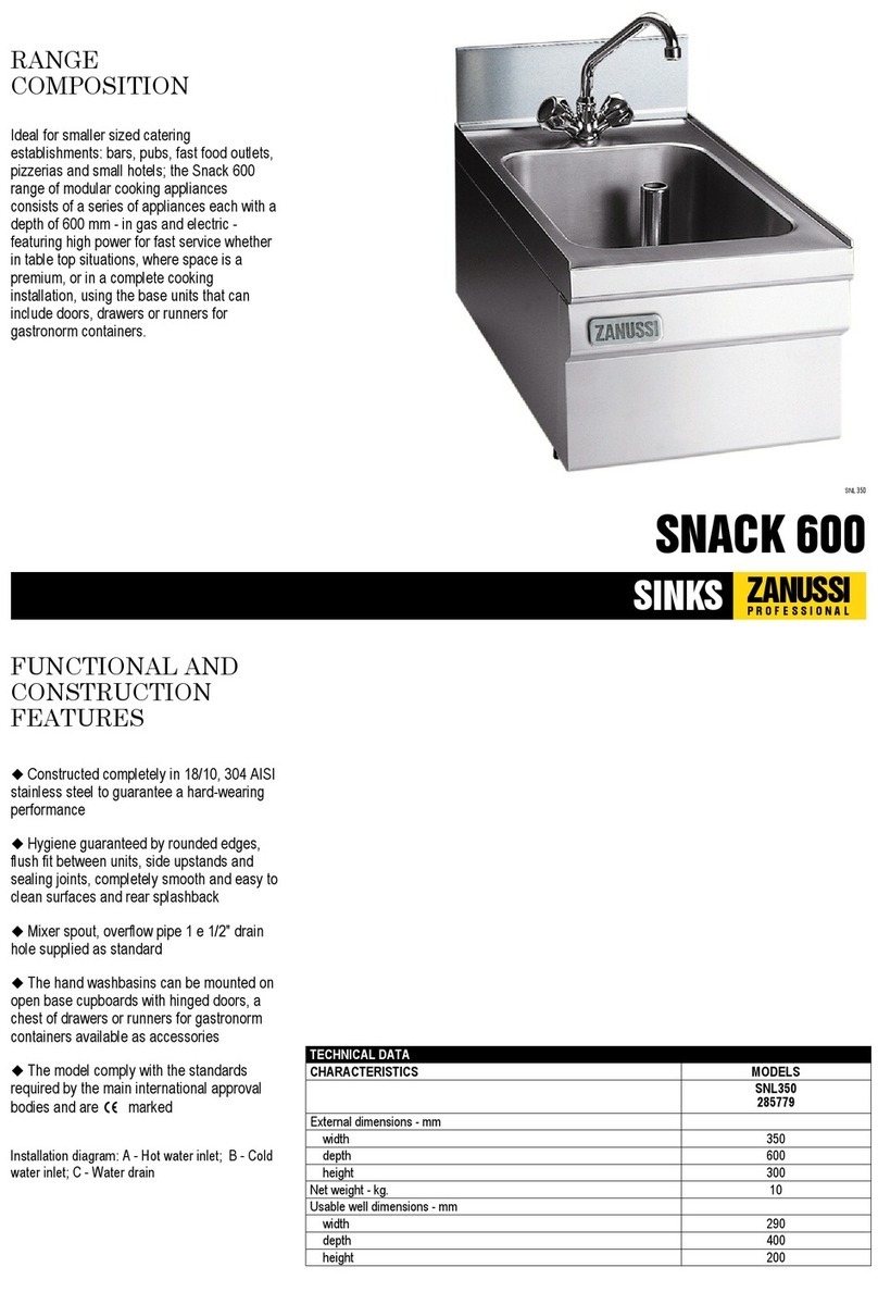 Zanussi Professional Snack 600 Specification sheet